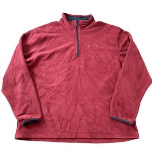Mens Timberland Textured Rust Red 1/4 Zip Pullover Sweater Casual Outdoors